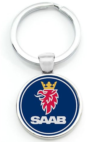 LOLOBFZL Auto Schlüsselanhänger Autoschlüsselbund Schlüsselring aus Metall Legierung Logo Schnalle,für Saab Mode Zubehör