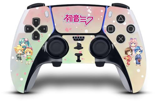 Head Case Designs Offizielle Hatsune Miku Characters Grafiken Vinyl Haut Gaming Aufkleber Abziehbild Abdeckung kompatibel mit Sony PlayStation 5 PS5 DualSense Edge Controller
