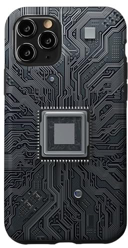 Carcasa para iPhone 11 Pro Placa base Microchip Circuito Negro TI Fondo de computadora