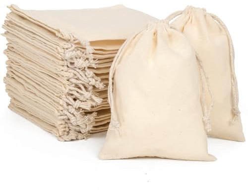 packra Baumwollsäckchen, Stoffsäckchen Baumwoll Säckchen 12x16cm 24 STK, Leinensäckchen klein Stoffbeutel zum Befüllen, Jutesäckchen Geschenksäckchen für DIY Adventskalender Weihnachten