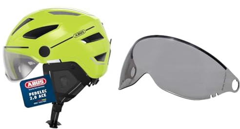 ABUS Stadthelm Pedelec 2.0 ACE - Fahrradhelm mit Rücklicht & Ersatzvisier für die Fahrradhelme Pedelec 2.0, Hyban ACE 2.0 und HUD-Y ACE – Fahrrad- und Helmzubehör – Helmvisier, Clear (klar)