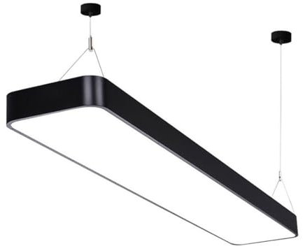 LUOYAOB Modern Pendelleuchte Rechteckige Lange Pendelleuchte Billardtisch Linear Kronleuchter Moderne Minimalistische LED Hängelampe for Billardzimmer Fitnessstudio Hängelampe(Black-3000K,120CM)