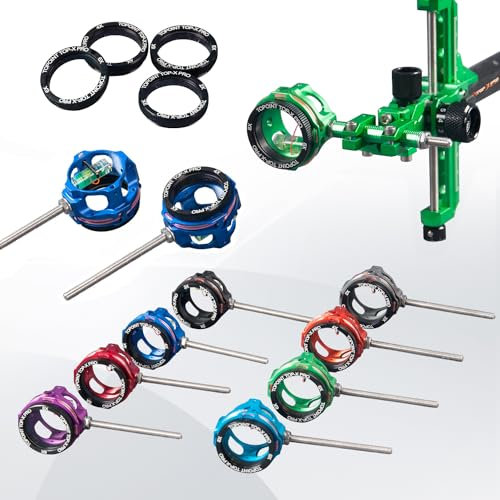 surwolf TP8710 Pro Bogenvisier Scope Compoundbogenvisier mit Linse 2X 4X 6X 8X optional Single pin Scope 0,019 Glasfaser für Compoundbogen Wettkampfvisier (Blau, 2X)