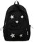 Schwarzer Rucksack für die Schule, Y2K -Rucksack großer Kapazität Star Rucksack Canvas School Rucksack mit glattem Reißverschluss ＆ Front -Taschenbuch -Taschen Black Laptop Rucksack für Mädchen Wande