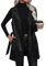 Leder Weste Damen Lang Lederjacke Damen Ärmellos Kunstlederweste Revers Ledermantel Motorradweste Mit Gürtel Übergangsjacke Mantel Winter Herbstjacke Frauen Damen-Westen Casual Trenchcoat