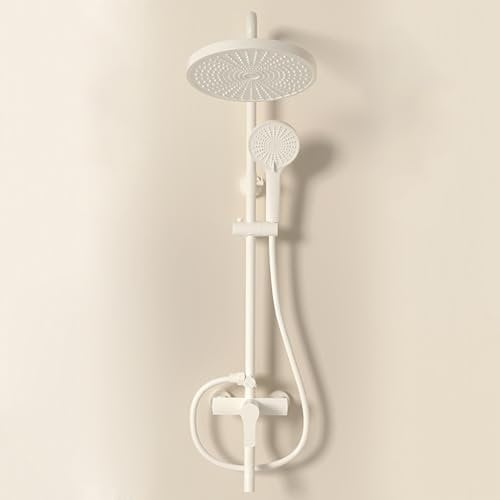 BiaoTeng Columna Ducha con Grifo Monomando 3 Modos Manguera de Ducha 150 cm Columna de Bañera y Ducha con Grifo Blanco