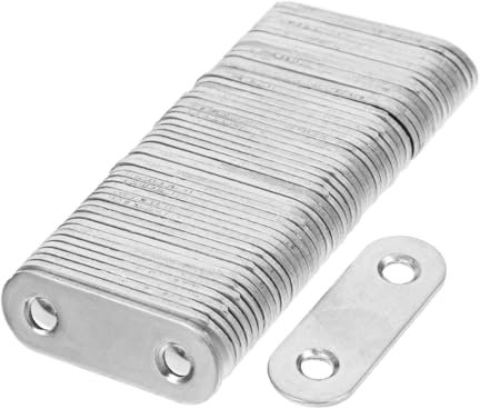 OKUMEYR 50piezas Placas De Conexión De Acero Inoxidable Para Reparación De Muebles Soportes Para Proyectos De Carpintería Estabilidad y Fijación Segura