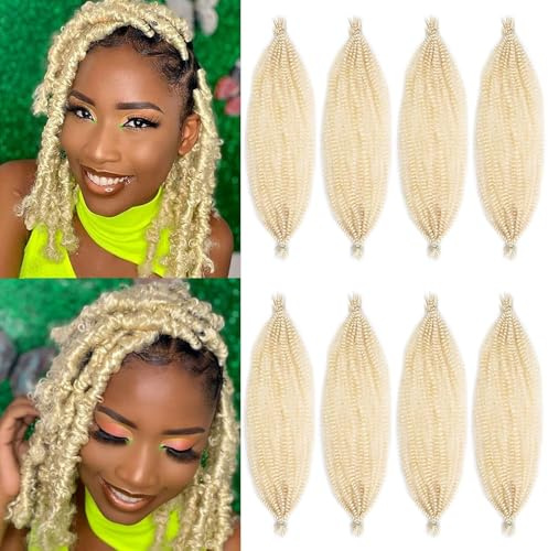 3 Packs Marley Twist Hair 14 Inch Pre-Separated Springy Afro Twist Hair Extension Afro Kinky Hair for Braiding Marley Kinky Braiding for Black Women (#613, 14 Inch (Pack of 8))