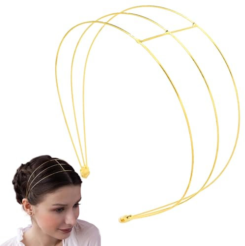 Headpiece Gold Rhinestone Headband Gold Multi Layers Metal Hair Band for Women Elegant Thin Head Jewelry Wedding Hair Hoop 4012