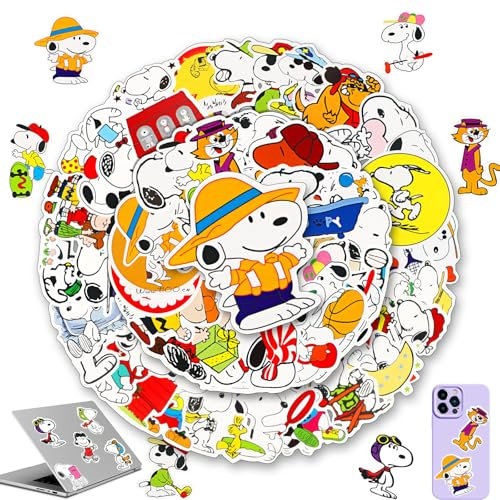 Snoo-py Aufkleber 100 Stück Snoop- y Sticker Kinder, Karikatur Hund Aufkleber, Wasserfester Vinyl Aufkleber, Anime Sticker für Laptop, Wasserflaschen, Computer, Kindergeburtstag Mitgebsel