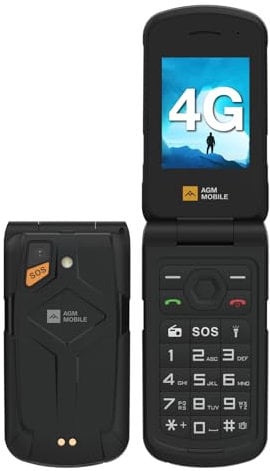 AGM M10 Tastenhandy mit Whatsapp 4G,Kompaktes Outdoor-Handy mit Dual-SIM,FM-Radio und erweiterbarem Speicher,Langlebiges,1200-mAh,128 GB Erweitern,Handliches Tastenhandy