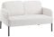 Mondeer 2 Siter Sofa, Kleine Couch mit Seitentasche und Gepolsterter Metallfüßen Gemütlicher Kunstlammfell Stoff Moderne, für Wohnzimmer Schlafzimmer, 122 x 76 x 75 cm, Weiß