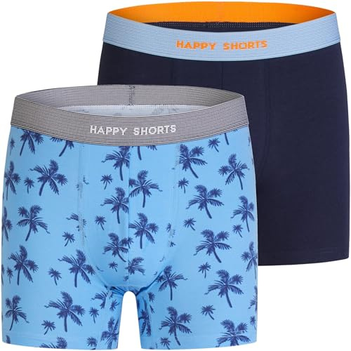 Happy Shorts 2 Jersey Trunk Herren Boxershorts Pant Palme Navy