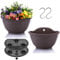 YuanDiann 2er Pack Wandmontage Blumentopf Halbrunder Hängender Garten Blumenkorb Balkon Innen Außen Deko Pflanzgefäß Blumenampel Selbstbewässerung mit Wasserspeicher 2# Kaffee S