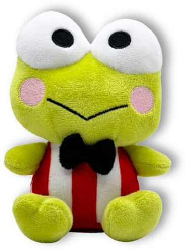 Poupée officielle Sanrio Keroppi en peluche de 15 cm assise | Grenouille Hello Kitty Jouet de collection pour enfants, adolescents, adultes et fans de Sanrio | Grenouille mignonne et douce pour