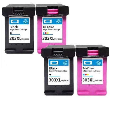 CbErFVK Kompatibel mit 303xl Tintenpatrone 303 Fotodrucker, einschließlich Modelle 6220 6222 6230 6232 6252 6255 6234 7130 7134 7830(2Black 2Color)
