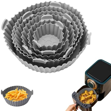 Exsbtay 6 Pièces Accessoire Air Fryer, Moule Silicone Air Fryer Accessoires, Silicone Pot pour Airfryer, panier friteuse accessoires de air fryer, Micro-ondes, Four