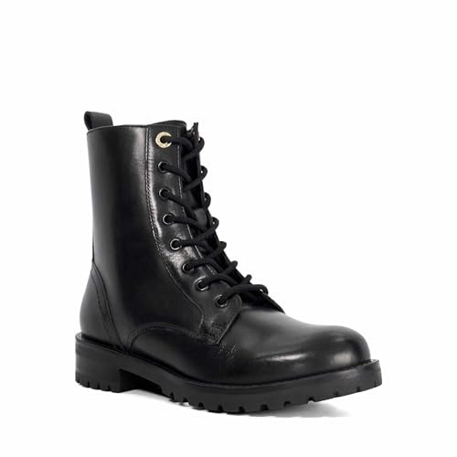 Dune London Ladies PARTENS Leather Lace Up Chunky Biker Boots Size UK 3 Ankle Boots