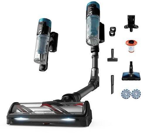 Rowenta X-Force Flex 14.80, aspirateur sans Fil, Puissance d'aspiration élevée de 240 Watts, autonomie Extra Longue de 1h30, Brosse Aqua Aerospin, RH9BC1