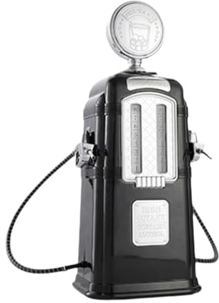 Gitohoni Pump Liquor Dispenser Mini Bier Getränkespender Alkohol Zapfanlage Gasstation Retro Design Aus Stabilem Pp für Hausbar Feiern Partys Männerzimmer, Schwarz