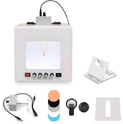 GAYAYAS Photo Studio Light Box, Smart Photography Turntable 20/30cm, Pro Jewelry Photography Light Box Kit, for Jewelry, Small Items TB200