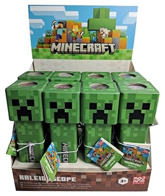 Puckator Minecraft Creeper Shaped Kaleidoscope - Camping Games Stuff For Kids Teen Children - Cool Unusual Sensory Toys Gifts Presents - Festival Diffraction Rave Glasses - Retro Accessories Gadgets