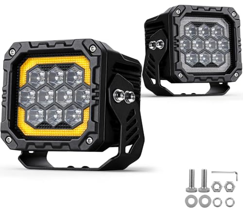 antom Projecteur de travail LED 12V/24V homologué ECE, feu de recul pour tracteur, excavateur, camion, projecteur auxiliaire étanche IP68, éclairage pour agriculture & chantier