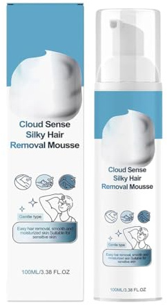 Cloud Sense Silky Hair Removal Mousse,Cloud Sense Haarentfernung Schaum,Glattes Haarentfernungsspray,Enthaarungscreme Intimbereich,Sanfte Haarentfernungs für Beine Arme Achseln Bikinizone (1, 100ML)