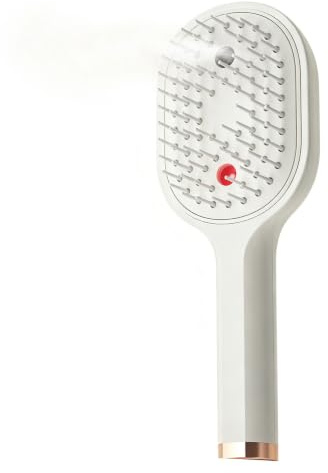 Brosse Vapeur ÉLectrique， Electric Spray Air Cushioned Massage Comb， Lisseur Vapeur Rechargeable Pour Cheveux Naturels， Includes Essential Oil and Measuring Cup， Anti-Frisottis， Anti-Knotting