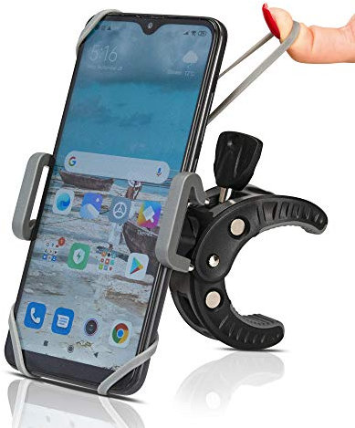 Sheer Living Stroller Phone Holder, Shopping Cart Golf Bike Mount, for Motorcycle, Scooter, ATV, Boat, Spin Bike, Bicycle Handlebar- Universal- iPhone, Cell Clamp