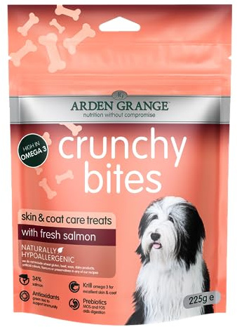 Arden Grange Crunchy Bites Dry Dog Treats Salmon, 225 g