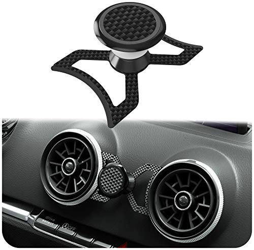innoGadgets® magnetische Handyhalterung kompatibel mit Audi A3/S3/RS3 aus echter Carbonfaser | Universelle Halterung für Smartphone, GPS & Tablet | 360 verstellbar für optimale Sicht | Carbon