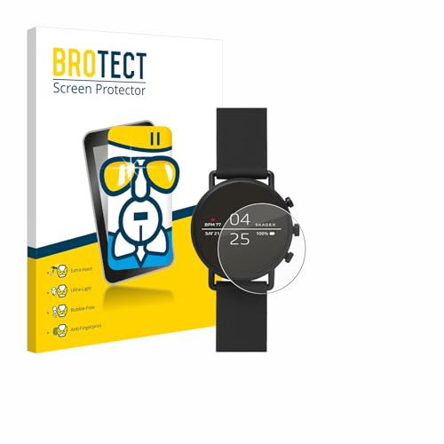 BROTECT Schutzglas für Skagen Smartwatch Falster 2 Schutzfolie Panzer Folie Glas Displayschutz Made in Germany [Kratzfest 9H, Anti-Fingerprint]