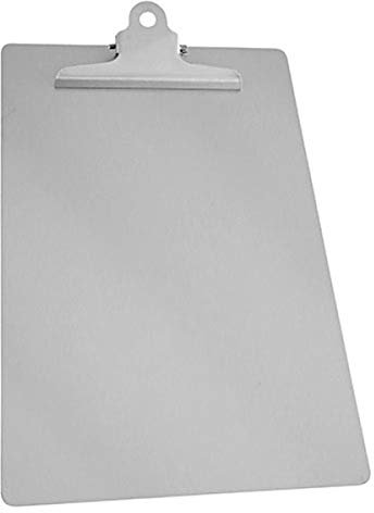 Clipboard aus Kunststoff oder Edelstahl, detektierbares Klemmbrett, A4, blau, silber, Größe:Edelstahl