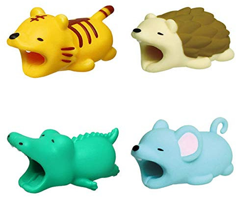 4PCS Cable Bite,Mini Cartoon Charging Cable Protector for Cellphone USB Cable Saver Cable Chewers Accessory
