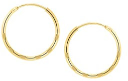 My Gold Damen Mädchen Creolen Ohrringe Gold 333 Echtes Gelbgold (8 Karat) Mit Muster Ø 15mm Goldohrringe Leyla C-04110-G306