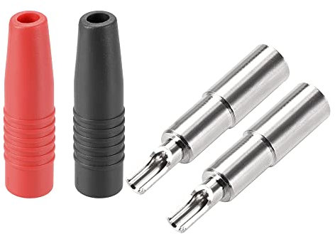 sourcing map 4mm Speaker Female Banana Plugs Jack Socket Connectors 10A Red Black 2pcs