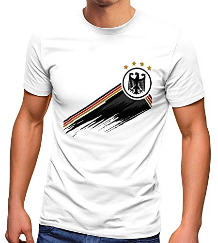 MoonWorks® Herren T-Shirt Deutschland Fußball EM-Shirt 2024 WM Fanshirt Deutschlandshirt Adler weiß M
