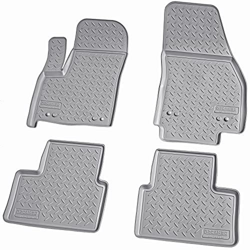 Recambo 3D Gummi Fußmatten kompatibel für OPEL Meriva B | BJ 2010-2017 | Auto Gummimatten | Passgenau | mit Rand | grau