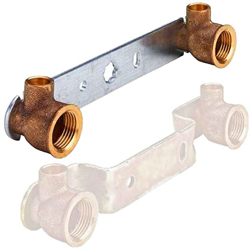 Lötfitting Rotguss | Wandwinkel-Montageeinheit (i) 15mm x 1/2 Zoll Innengewinde x 150mm gerade und gekröpft >>> gerade