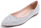 Feversole Ballerina in Paillettes Luccicanti Colorata con Cuscino in Memory Foam per amaretti da Donna Argento Ghiaccio Taglie 39