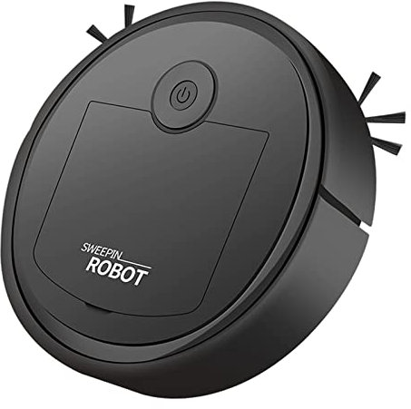 perfk -Roboter-Staubsauger, geräuscharm, 90 Minuten Laufzeit, 1200 mAh Roboter-Staubsauger für Tierhaare, Harte Böden und niederflorige Teppiche, Schwarz