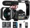 ORDRO AC3 4K Camcorder Vlogging Camera for YouTube HD Video Camera 1080P 60FPS IR Night Vision Wi-Fi Camera Recorder Digital Camcorders with Microphone Wide Angle Lens Handheld Stabilizer