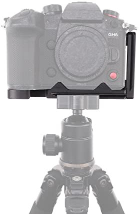Hersmay Plaque de support en L pour appareil photo sans miroir Panasonic Lumix GH6, support vertical de commutation pour trépied, plaque à dégagement rapide Arca Swiss pour appareil photo Panasonic