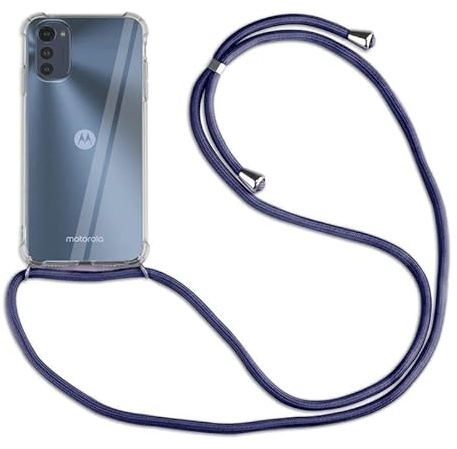 betterfon Hülle Kompatibel mit Motorola Moto E32 / E32s | Handykette Smartphone Halskette Hülle mit Band | Handyhülle mit Kordel zum Umhängen Kompatibel für Moto E32 / E32s | Blau