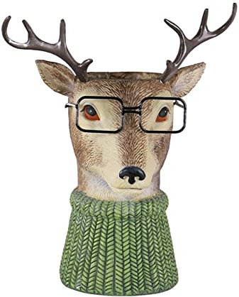 Vasen Vase Harzvase Panda Fuchs Hirsch Eule Tierform Vase Heimdekoration Vase (Farbe: Hirsch)