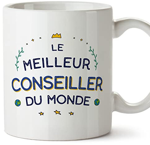 Mugffins Tasses pour CONSEILLER - En Français - Cadeau original pour CONSEILLER homme - Meilleur du Monde - 11 oz / 330 ml