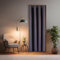 tinycurtains, Türvorhang mit Vorhangstange & Magneten zum Abdichten, einfache Montage ohne Bohren in 1 Min (210 x 150 cm grau + Stange Silber 70–120 cm + 6 Magnete)