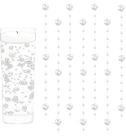 GEFIRE 18 Deko, Schwimmende Kerzen, Perlenschnur, Goldene Hochzeit Deko, Haarschmuck Hochzeit, Schwimmkerze, Kerze Silber, Geeignet Für Vasenfüller, Hochzeiten, Tischdekorationen (Weiss)