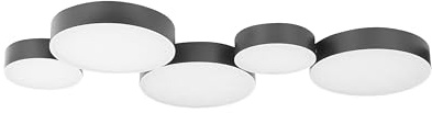 Beliani Deckenleuchte LED schwarz Eisen 5 Schirme für Wohnzimmer Luga